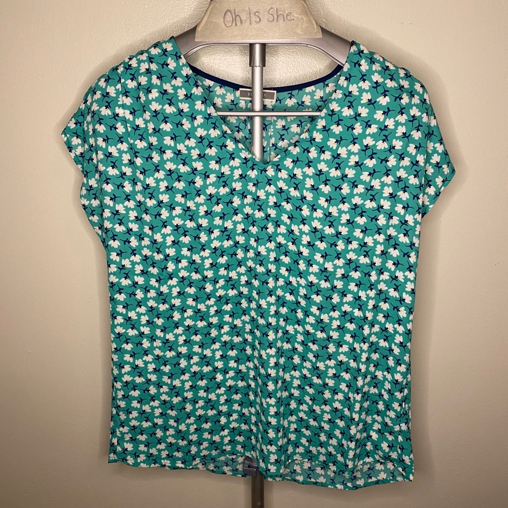 Pleione Floral Sleeveless V-Neck Top Size SMall